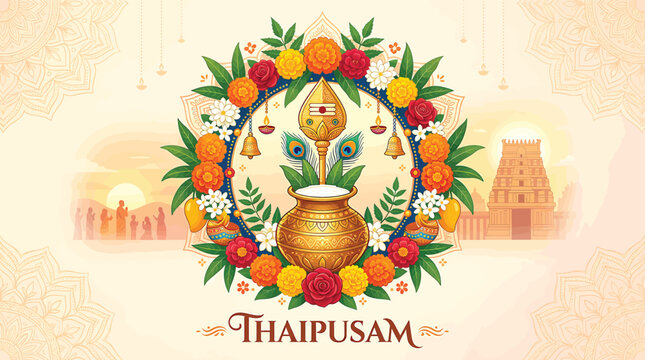 Thaipusam Festival Hindu Celebration Decoration.