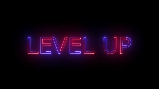 Pixel art illustration of a Level Up message depicting progress and achievement for gaming and success concepts