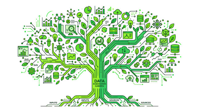 Data Tree: Digital Growth, Information Technology, Analytics, and Network Connections