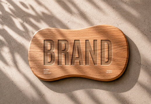 Wooden Board Logo Mockup