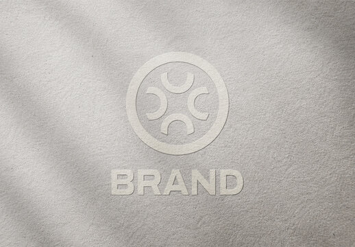 Emboss Text And Logo Mockup
