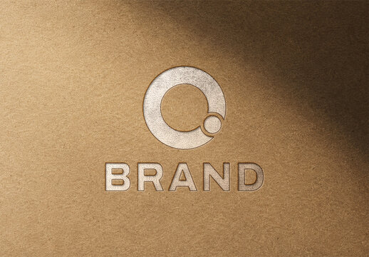 Paper Emboss Text and Logo Mockup