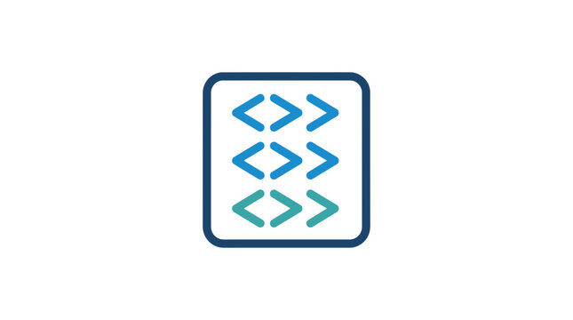 Coding Icon: Angle Brackets and Code Symbols on White Background