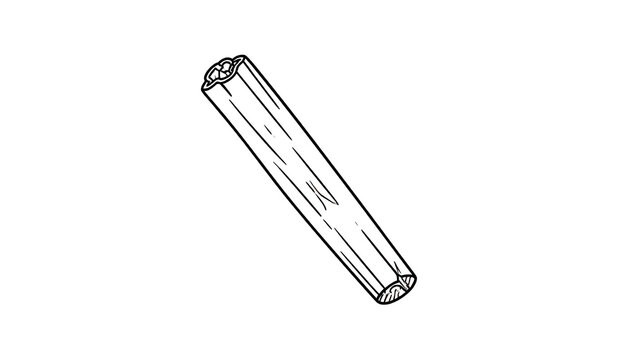 Simple line drawing of a wooden dowel or rolled paper tube on a white background, isolated object