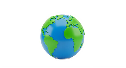 Fototapeta premium 3d rendering of planet earth with continents and oceans showing global geography isolated on transparent background