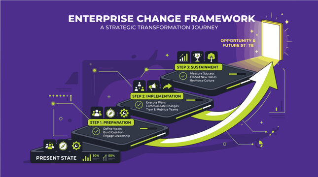 Enterprise Change Management Framework Illustration