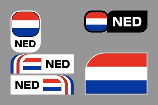 Netherlands Flag Tournament Badge Set for 2026 World Cup with NED Country Code.