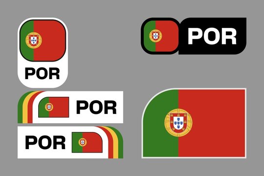 Portugal Flag Tournament Badge Set for 2026 World Cup with POR Country Code.