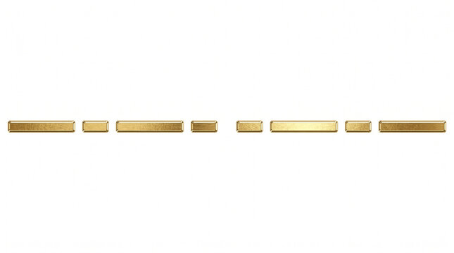 Golden morse code symbols on white background, metallic gold dots and dashes, luxury communication concept for secret messages and encryption
