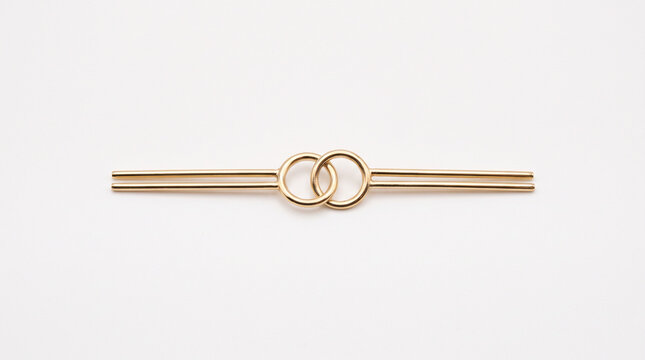 gold, interlocking rings, metal hair clip, hair accessory
