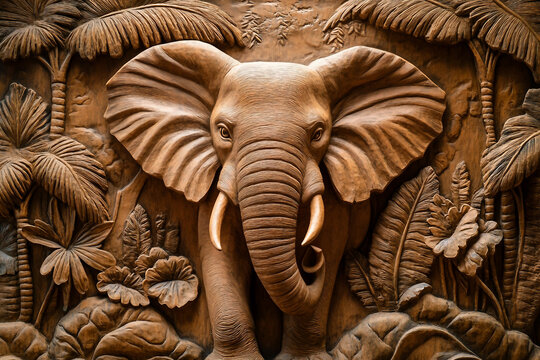 A sculptural bas relief in an architectural setting, generative AI technology