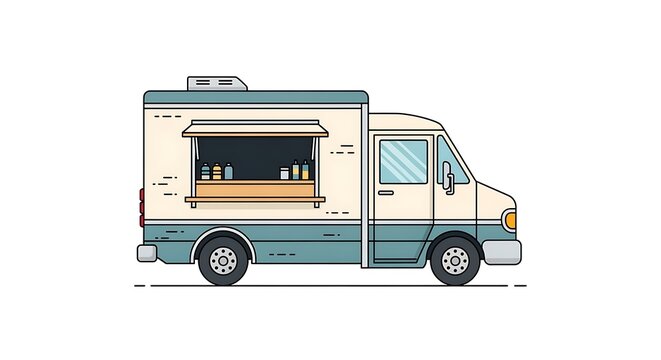 Food Truck Serving Delicious Street Food from a Modern Mobile Kitchen