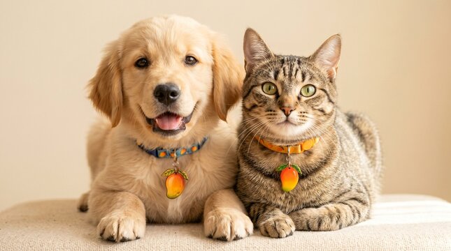 Cheerful Sweet Mango Summer Vibe Pets Portrait