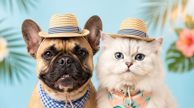 Creative Tropical Beach Vacation Pets Portrait