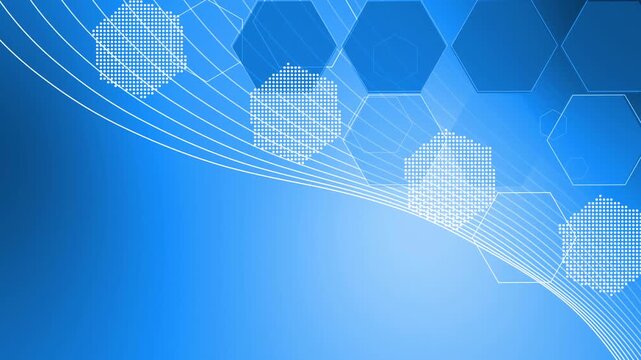 Modern hexagon shape line wave gradient background animation