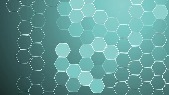 Abstract honeycomb hexagon pattern on gradient background animation