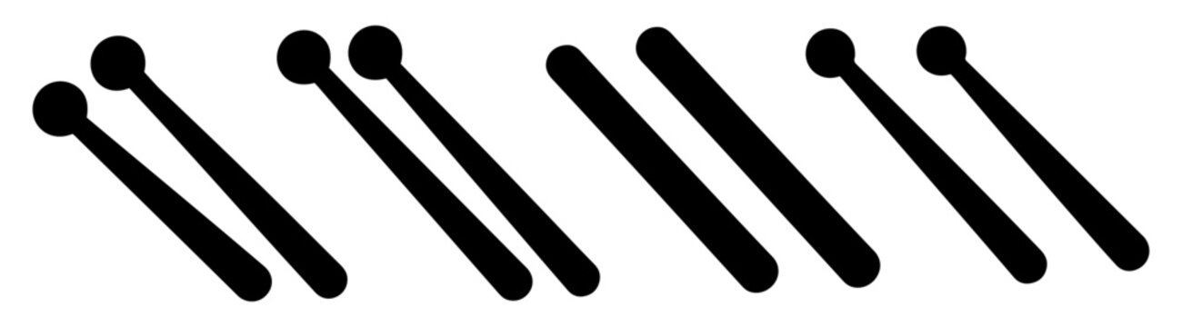 drumstick and mallet icon set