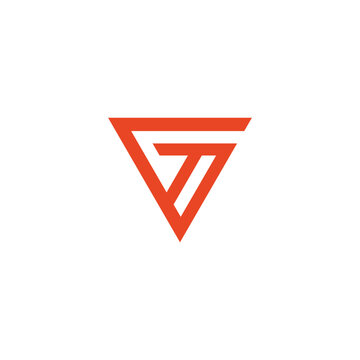 Abstract Orange Geometric Triangle With G Monogram Logo Design