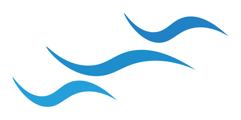 Obraz premium Water wave icon isolated on white background. Flat water wave icon for web site, backdrop and logo template. Useful for poster, placard and banner. Creative art concept, vector dynamic icon.