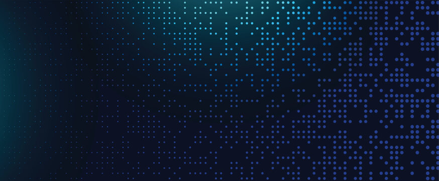 Abstract blue dotted digital background with futuristic pixel technology pattern