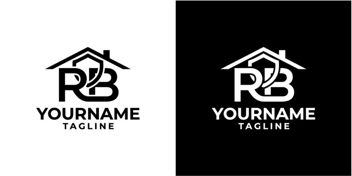 Letter RB logo design with house.