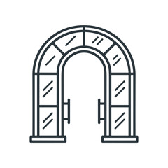 Fototapeta premium Archway with doors and windows.