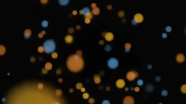 Generated video showcases colorful particles floating in black space