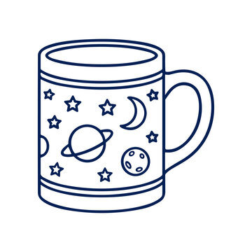 Space themed ceramic coffee mug.