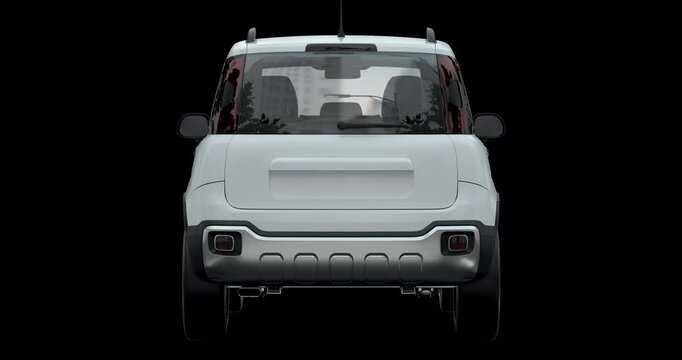 Compact Crossover SUV 3D Loop Animation | 4K Alpha Channel