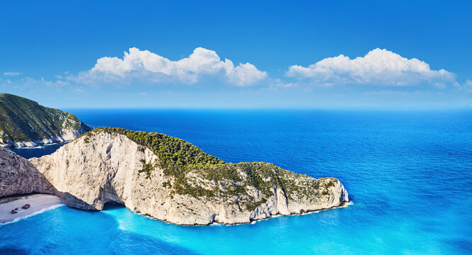 Navagio beach with shipwreck view, Zakynthos island, Greece