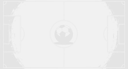 Abstract Soccer Field Background with Ball Emblem and Goalposts © Tempe