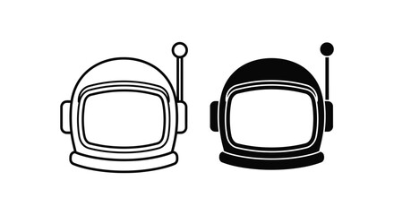Line art of two astronaut helmets with antennas © MOHAMMAD ALI
