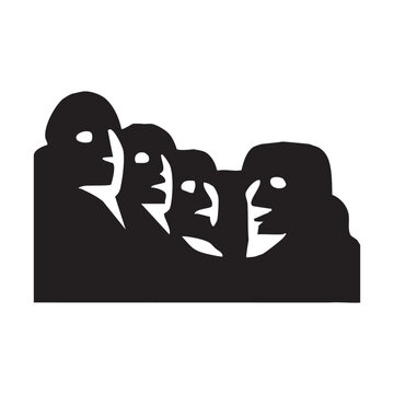 Black silhouette of mount rushmore national monument