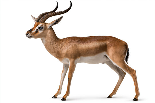 Gazelle Portrait isolated on white background