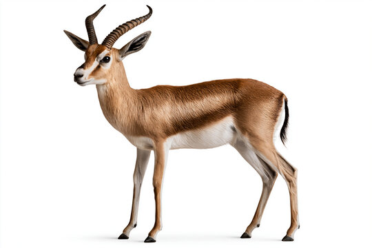 Gazelle Portrait isolated on white background