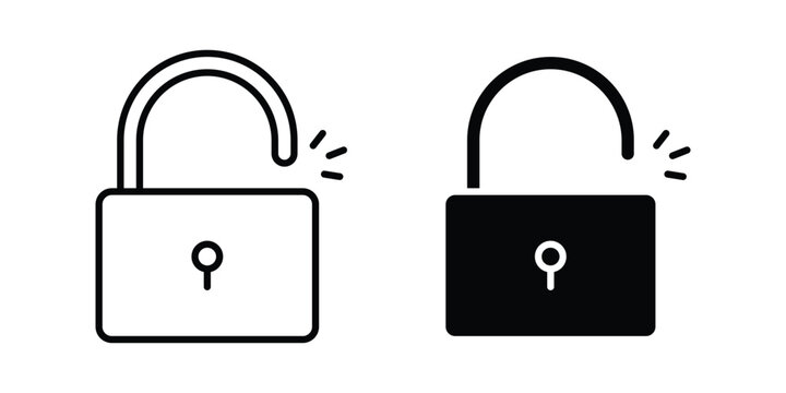 Unblocked icon graphic set. Vector icons