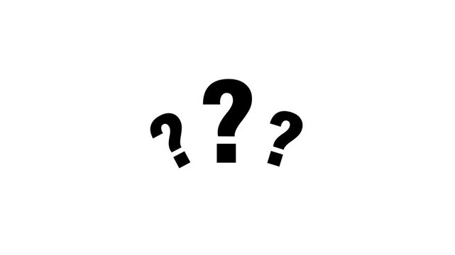 Question mark icon animation. pop up question mark flat and alpha looping question mark .
