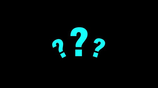 Question mark icon animation. pop up question mark flat and alpha looping question mark .