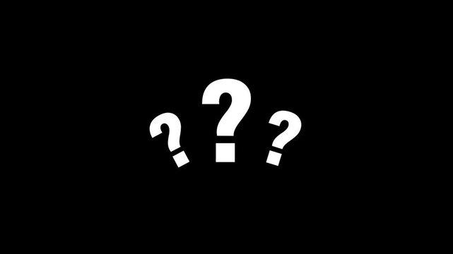 Question mark icon animation. pop up question mark flat and alpha looping question mark .