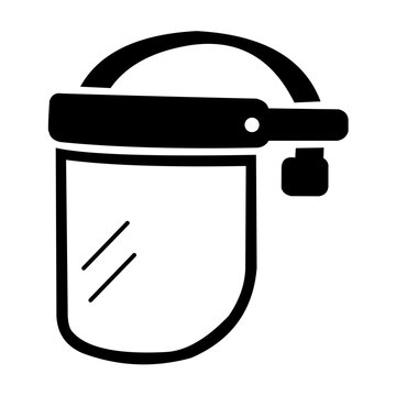 face shield black solid protection illustration