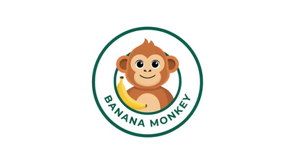 Cute cartoon monkey wearing a green hat and glasses smiling cheerfully Vector © MDSUJON