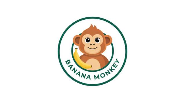 Cute cartoon monkey wearing a green hat and glasses smiling cheerfully Vector