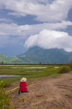 The northern viewpoint of Khao Sam Roi Yot is part of Khao Sam Roi Yot National Park and comprises mountain ranges and wetlands, home to a variety of waterfowl, Pranburi District, Prachuap Khiri Khan