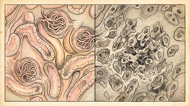 Kidney Glomerulus and Tubules Comparison
