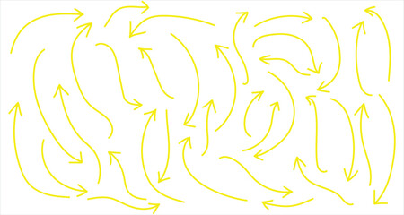 Obraz premium Vintage doodle arrow sing icon set on white page. Isolated modern doodle art on white background. EPS 10