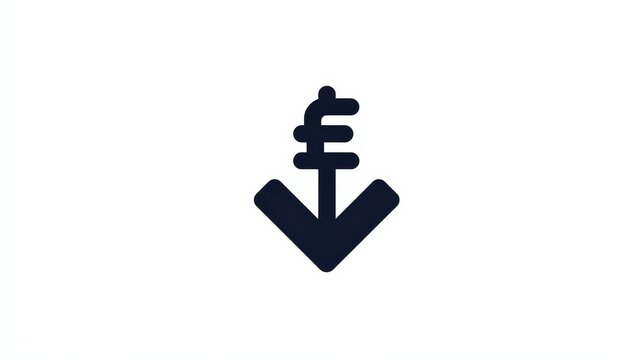 Cost reduction icon price lower arrow. Vector low cost money crisis line icon.
