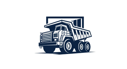 Heavy Duty Mining Dump Truck, Industrial Vehicle Icon, Vector Illustration © ifin