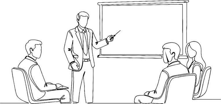 Professional instructor leading a classroom presentation session.