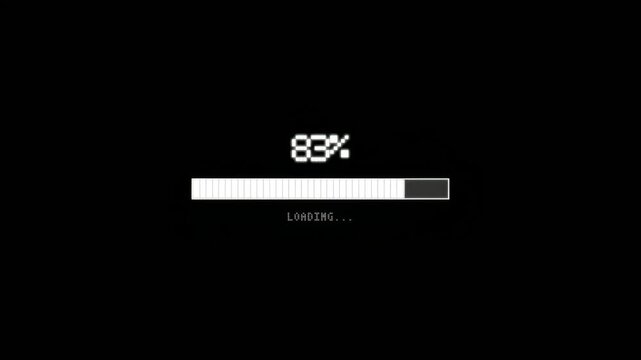8 bit loading bar progress animation, pixel art animation