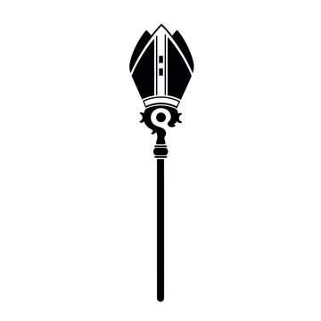 Bishops Mitre and Crozier Silhouette 2.